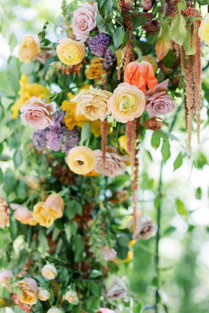Wedding Floral Arch at The Milky Way House Wedding Venue in Knoxville, TN. 